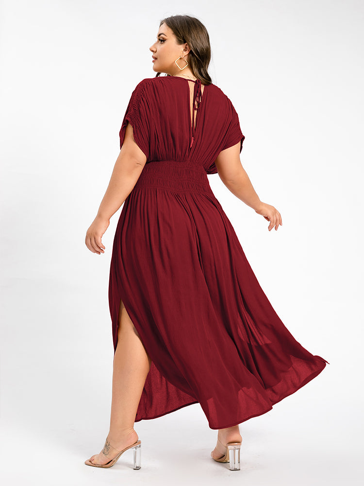 Dames - Plus-size jurk met V-hals