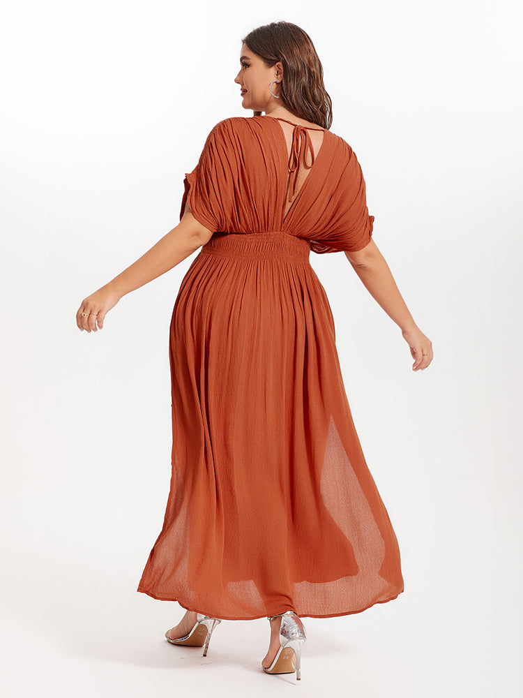 Dames - Plus-size jurk met V-hals